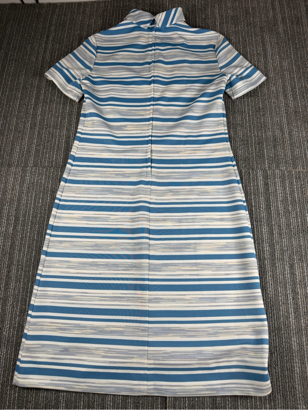 Bleeker Street Women's Vintage DressBlue Striped Zipper Front Union Made